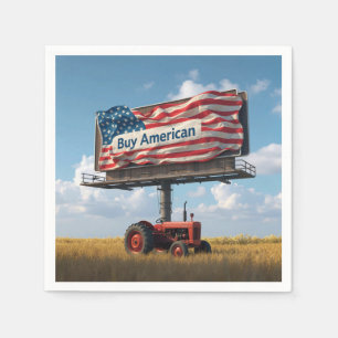 Buy American Billboard Sign With Old Tractor Napkin