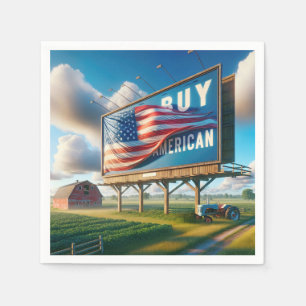 Buy American Billboard With Farm Tractor Napkin