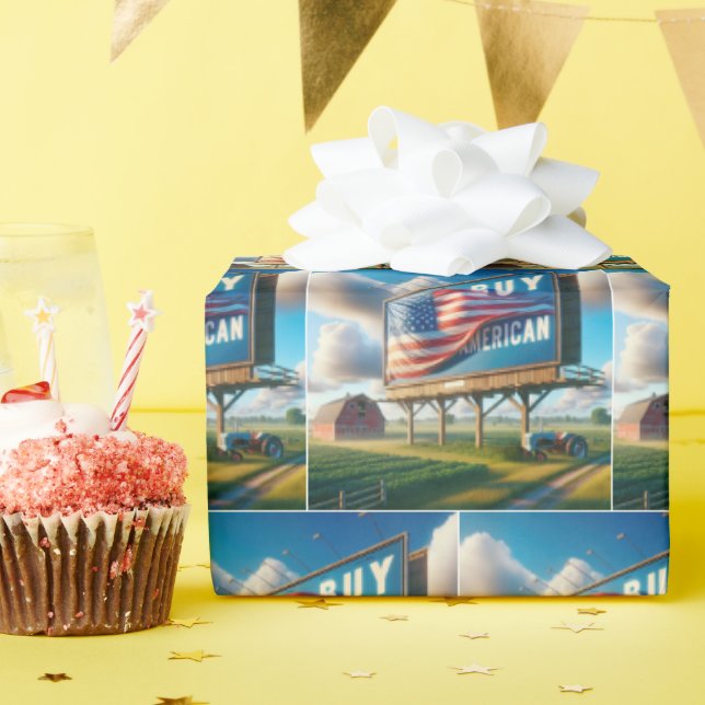 Buy American Billboard With Farm Tractor Wrapping Paper (Birthday Party)