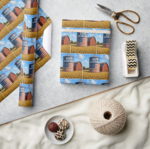 Buy American Sign On a Farm Silo Wrapping Paper
