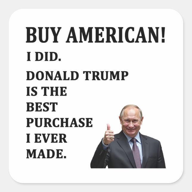 Buy American Square Sticker (Front)