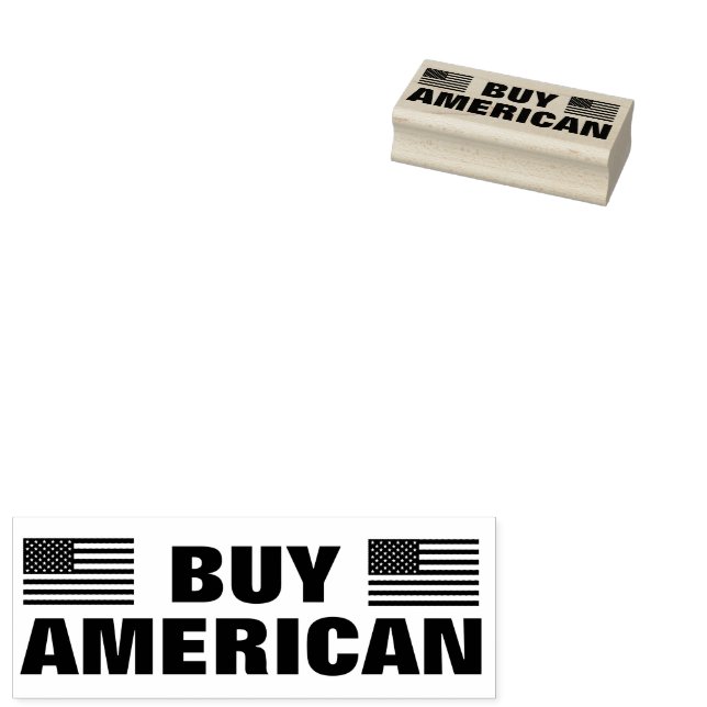 Buy American USA flag custom Rubber Stamp (Stamped)