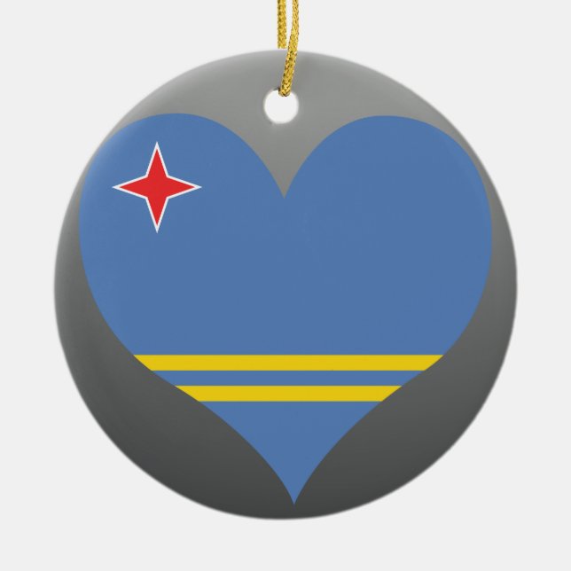 Buy Aruba Flag Ceramic Tree Decoration (Front)