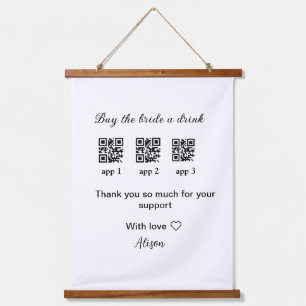 buy bride a drink scan QR code thank youInvitation Hanging Tapestry