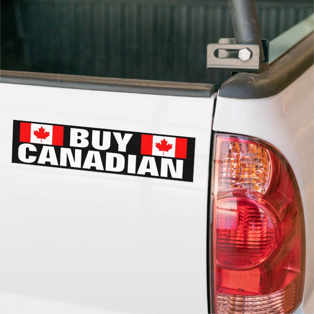 Buy Canadian car bumper sticker with Canada flag (On Truck)