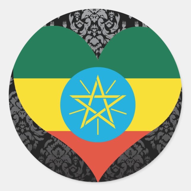 Buy Ethiopia Flag Classic Round Sticker (Front)