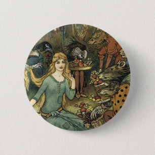Buy From Us With a Golden Curl 6 Cm Round Badge