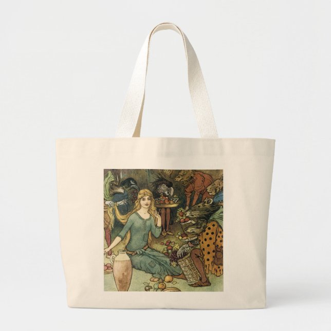 Buy From Us With a Golden Curl Large Tote Bag (Front)