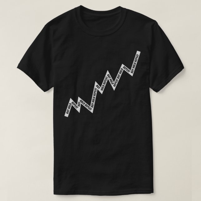 Buy Hold Repeat Line Chart White T-Shirt (Design Front)