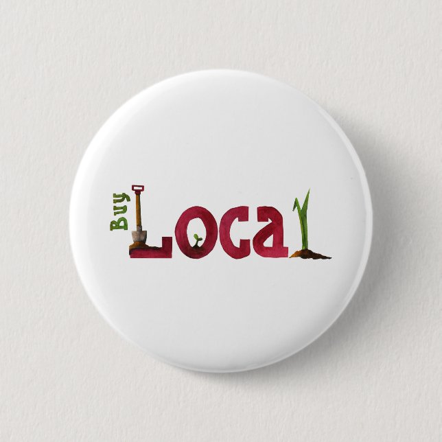 Buy Local 6 Cm Round Badge (Front)
