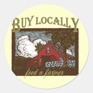Buy Local, Feed a Farmer Classic Round Sticker