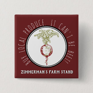Buy Local Produce Custom Farm Name Farmer's Market 15 Cm Square Badge