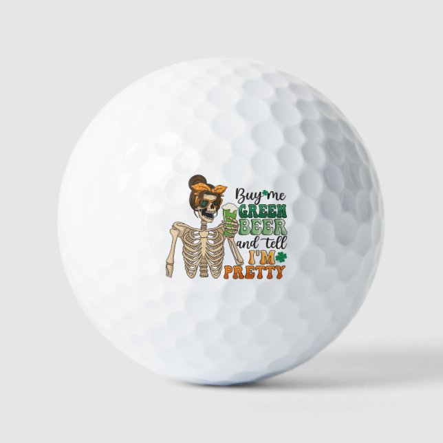 Buy Me Green Beer - Skeleton | St. Patrick's Day Golf Balls (Front)