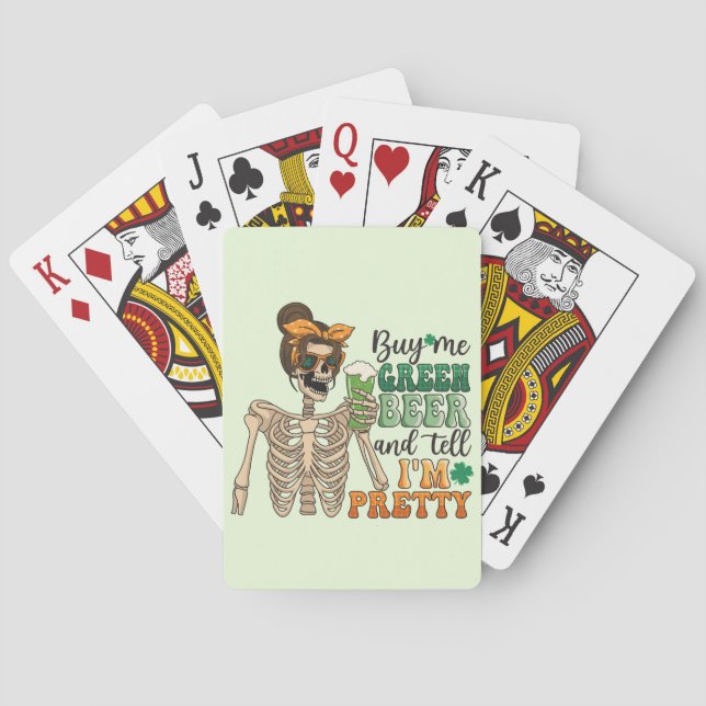 Buy Me Green Beer - Skeleton | St. Patrick's Day Playing Cards (Back)