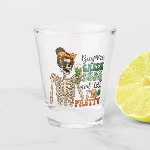 Buy Me Green Beer - Skeleton   St. Patrick's Day Shot Glass