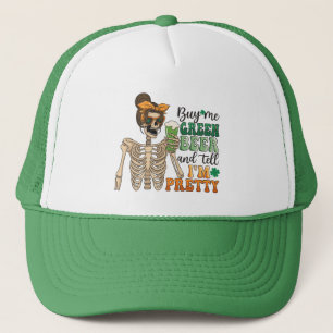 Buy Me Green Beer - Skeleton   St. Patrick's Day Trucker Hat