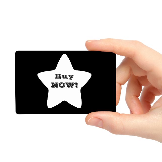 Buy now business white black star sticker (Creator Uploaded)