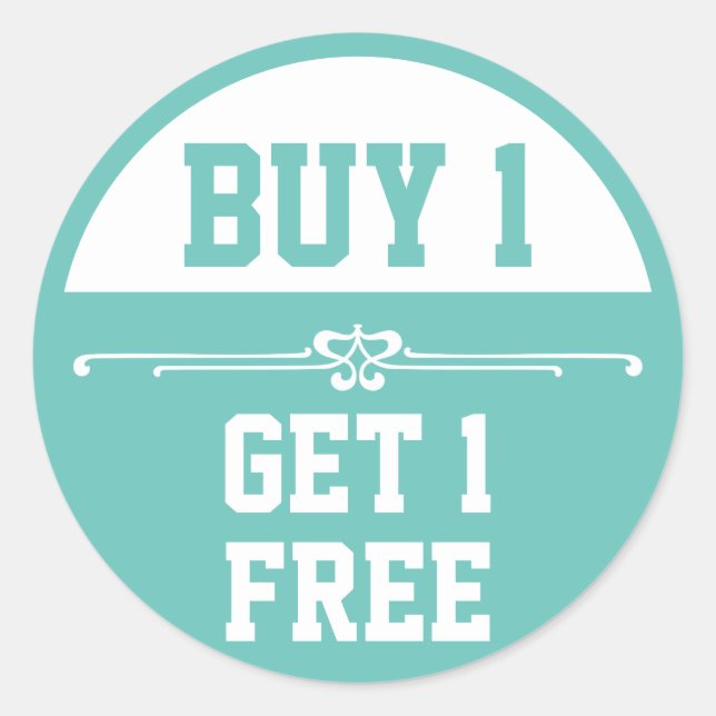Buy one get one free classic round sticker (Front)