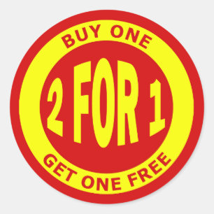 BUY ONE GET ONE FREE STICKER