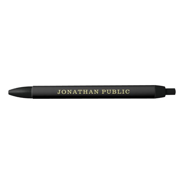 Buy Online Trendy Simple Design Black And Gold Black Ink Pen (Front)