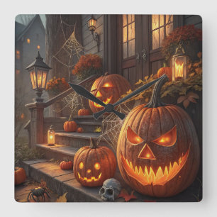 Buy Pumpkin Decorations for Halloween Unique & F Square Wall Clock