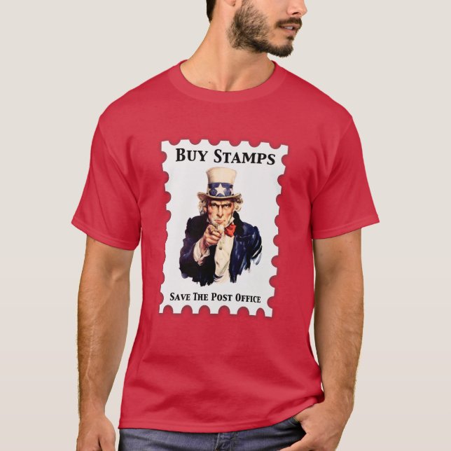 Buy Stamps Save The Post Office T-Shirt (Front)