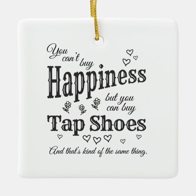 Buy Tap Shoes Dance Teacher or Student square Ceramic Ornament (Front)