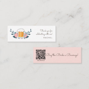 Buy the bride a beer bachelorette mini business card
