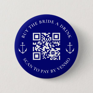 Buy The Bride A Drink Bachelorette Party QR Code 6 Cm Round Badge