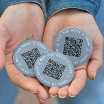 Buy the Bride a Drink Bachelorette Party QR Code 6 Cm Round Badge<br><div class="desc">Round up some free drinks for the bride at her bachelorette party or bachelorette weekend with these personalised QR code buttons in dusty blue. Design features two lines of custom text (shown with "buy the bride a drink" and "scan to pay by Venmo") in white lettering, with a customisable QR...</div>