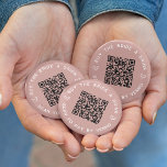 Buy the Bride a Drink Bachelorette Party QR Code 6 Cm Round Badge<br><div class="desc">Round up some free drinks for the bride at her bachelorette party or bachelorette weekend with these personalised QR code buttons in dusty rose pink. Design features two lines of custom text (shown with "buy the bride a drink" and "scan to pay by Venmo") in white lettering, with a customisable...</div>