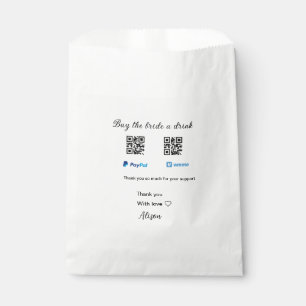 Buy the bride a drink donation QR Venmo PayPal  Favour Bags