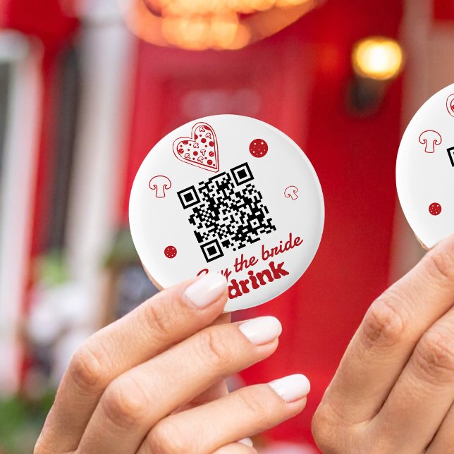 Buy the Bride a drink Pizza Bachelorette Weekend 6 Cm Round Badge (Creator Uploaded)