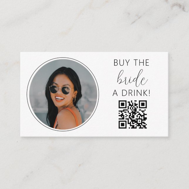 Buy the Bride a Drink QR Code Enclosure Card (Front)