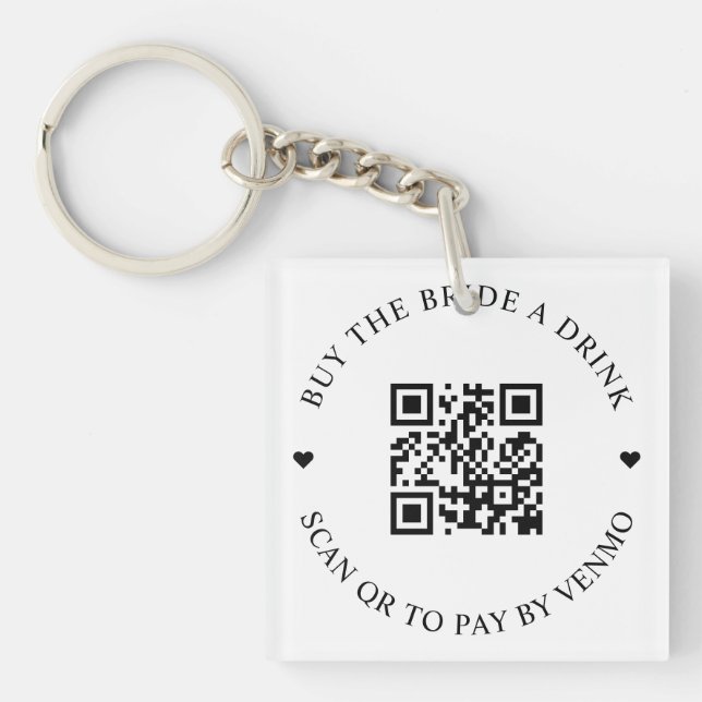 Buy The Bride A Drink QR Code Key Ring (Front)