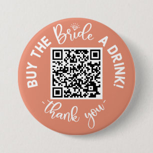 Buy The Bride A Drink QR Code Pink Bachelor Button