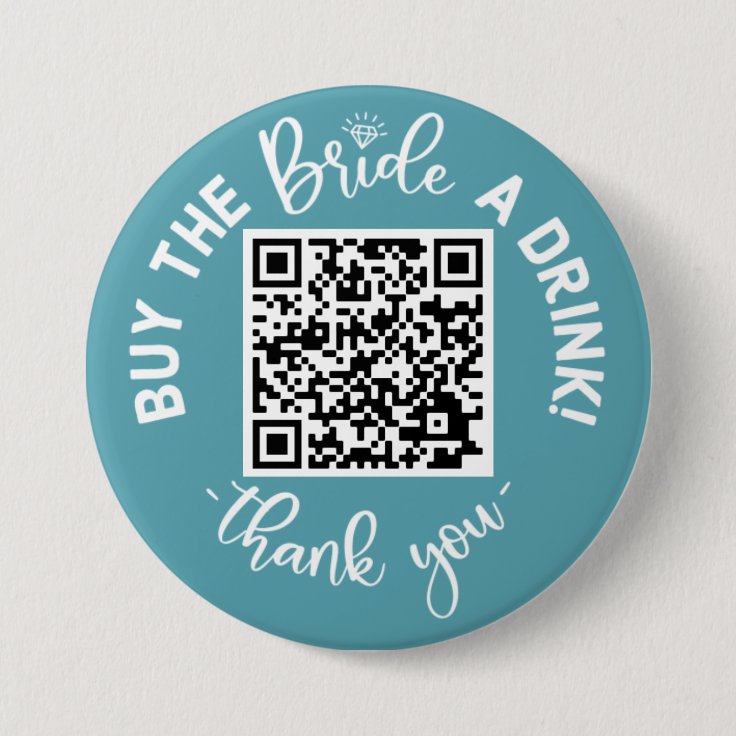 Buy The Bride A Drink QR Code Pink Bachelor Button Zazzle