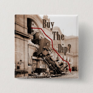 Buy The Dip Stock Market Humour 15 Cm Square Badge