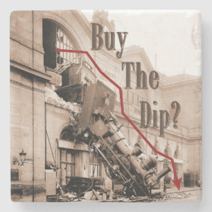 Buy The Dip Stock Market Humour Stone Coaster