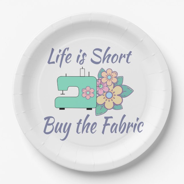 Buy the Fabric, sewing, quilting, crafts Paper Plate (Front)