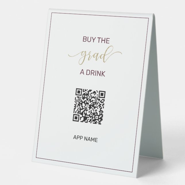 Buy the Grad a Drink QR Code Photo Graduation  (Front)
