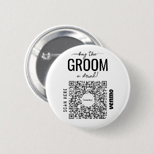 Buy The Groom A Drink Bachelor Venmo QR Code  6 Cm Round Badge