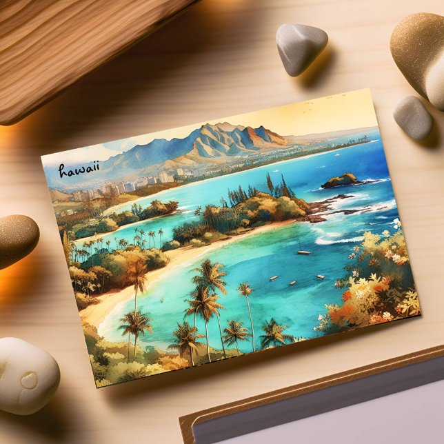 buy travel Beach vintage map Hawaii Postcards (Creator Uploaded)