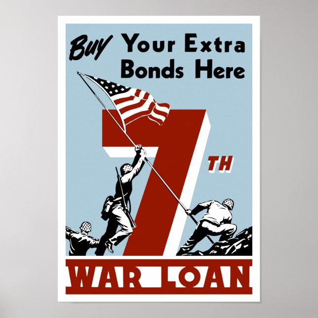 Buy Your Extra Bonds Here 7th War Loan Poster (Front)