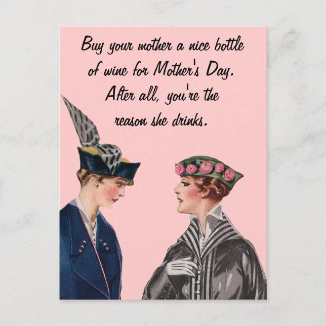 Buy Your Mother A Bottle Of Wine Postcard (Front)