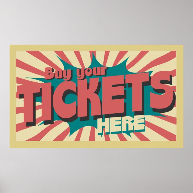 Buy your tickets here vintage sign poster art  (Front)