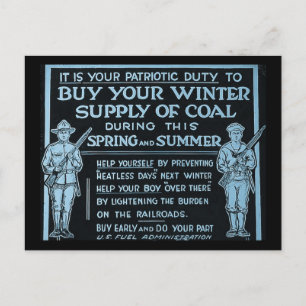 Buy Your Winter Supply of Coal Vintage - WWI Postcard