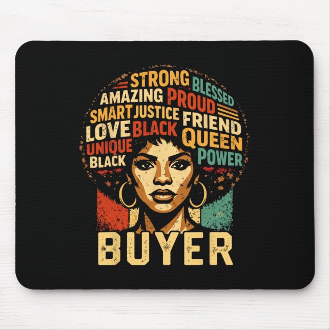 Buyer Black History Month Powerful Black Pride Art Mouse Mat (Front)