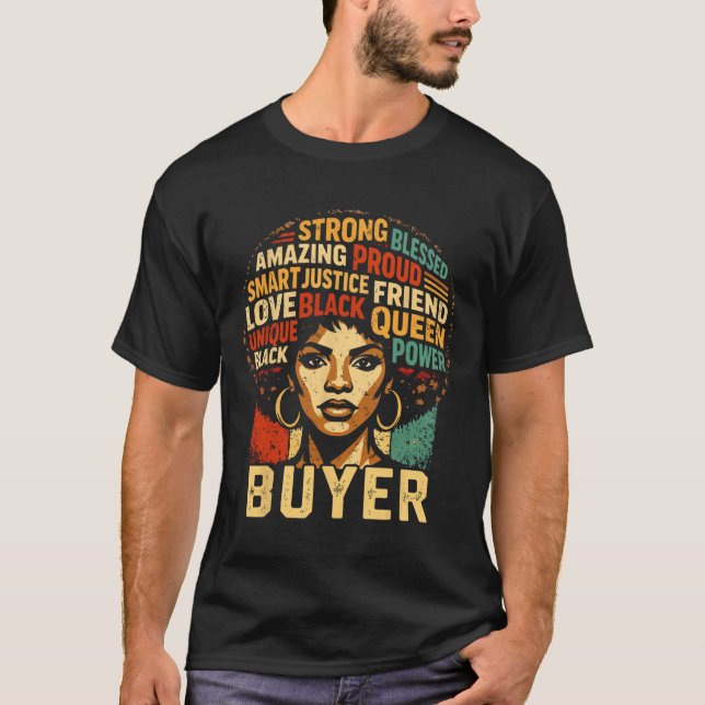 Buyer Black History Month Powerful Black Pride Art T-Shirt (Front)