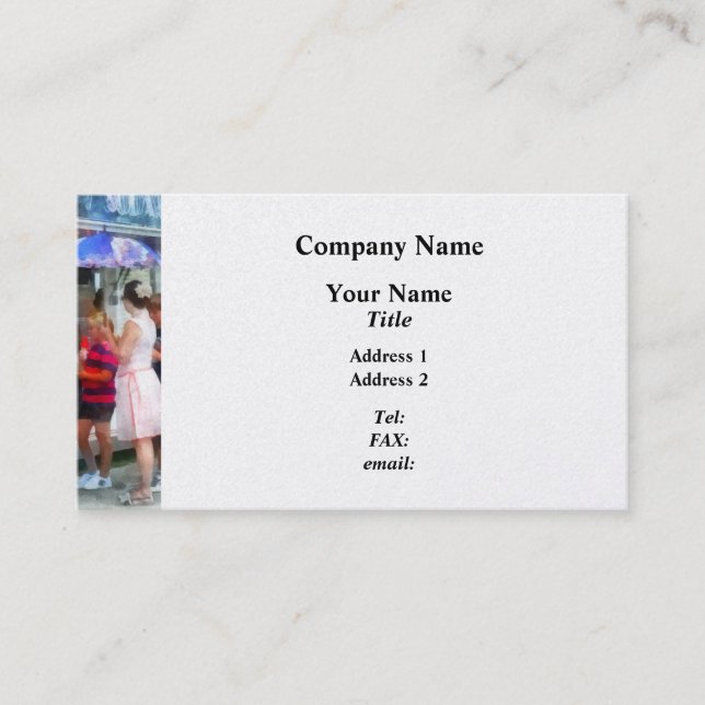 Buying Ice Cream at the Fair Business Card (Front)